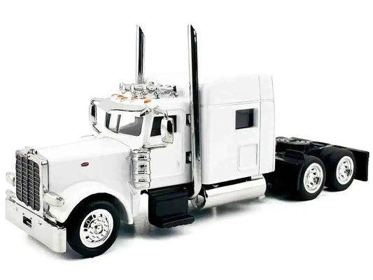 Peterbilt 389 Truck Tractor with Sleeper Cab White 1/87 (HO) Scale Plastic Model Car by HO Logistics Cartsfy Inc.