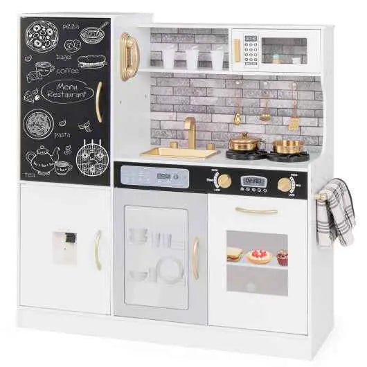 Pretend Play Kitchen with Utensils for Kids Aged 3+-White Cartsfy Inc.