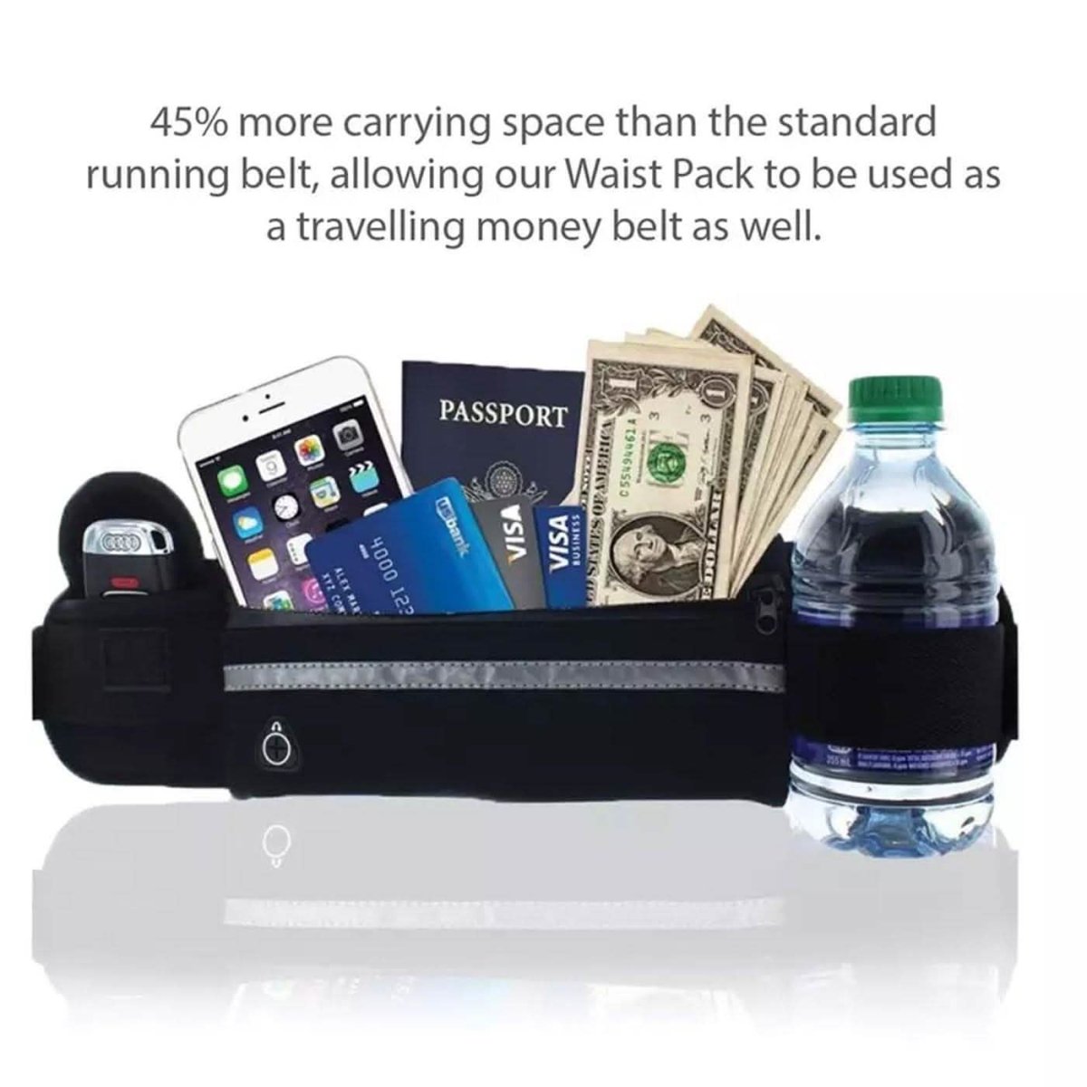 Running Bum Bag Fanny Pack Travel Waist Money Belt Zip Hiking Pouch Wallet - Cartsfy Inc.