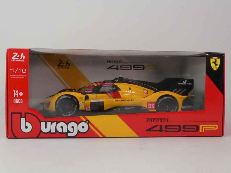 Bburago Ferrari 499P 3.0L Turbo V6 #3 Team Ferrari AF Corse Winner 2025 24hr Le Mans Yellow 1:18 STM Diecast Default Title Default Title-