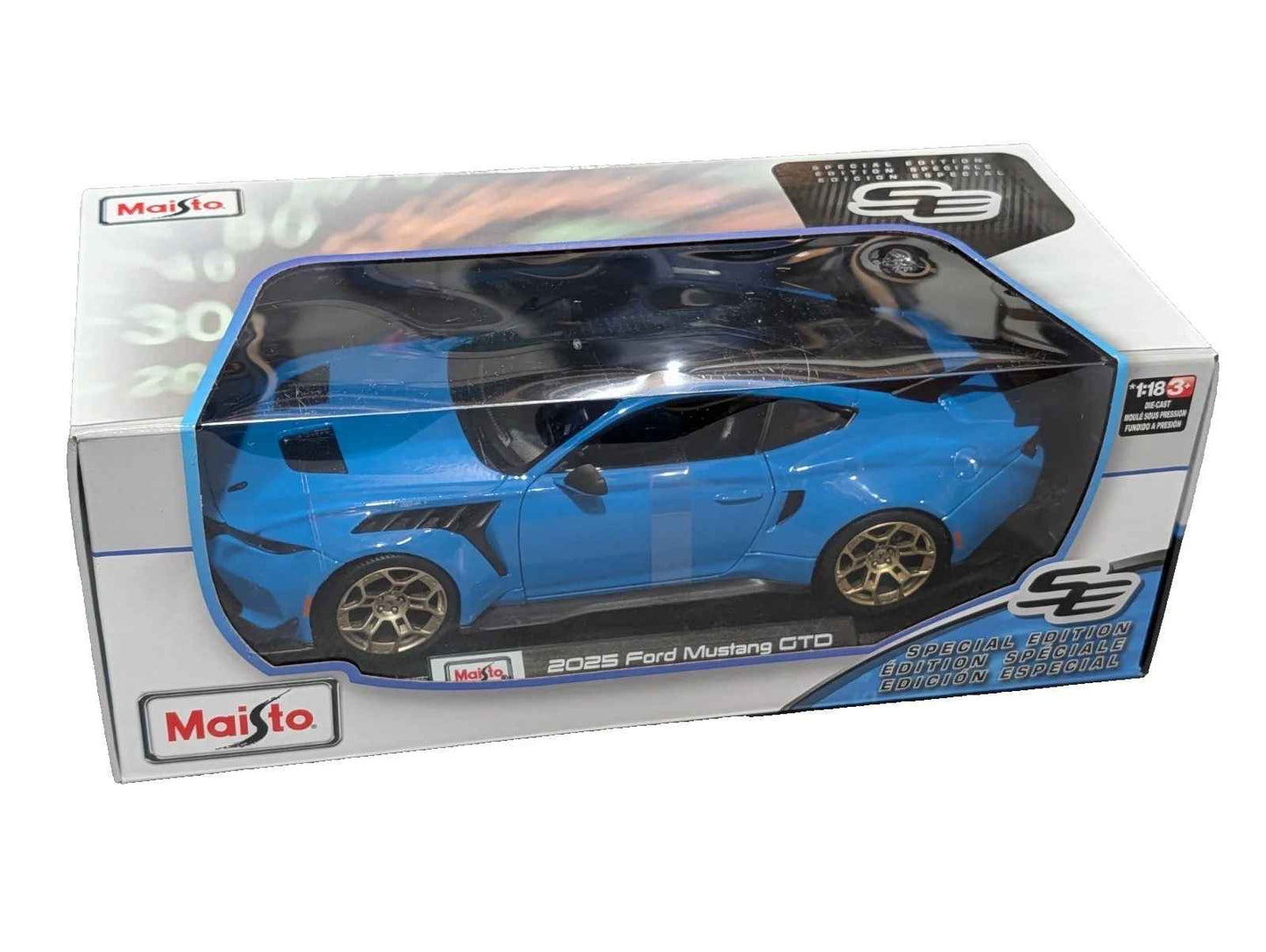 Maisto 2025 Ford USA Mustang GTD 5.2L V8 Grabber Blue 1:18 STM Diecast Default Title Default Title-