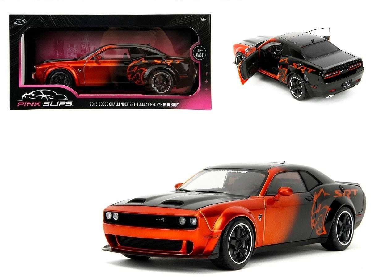 Jada Pink Slips 2015 Dodge Challenger SRT Hellcat Redeye Orange & Black 1:18 STM Diecast Default Title Default Title-