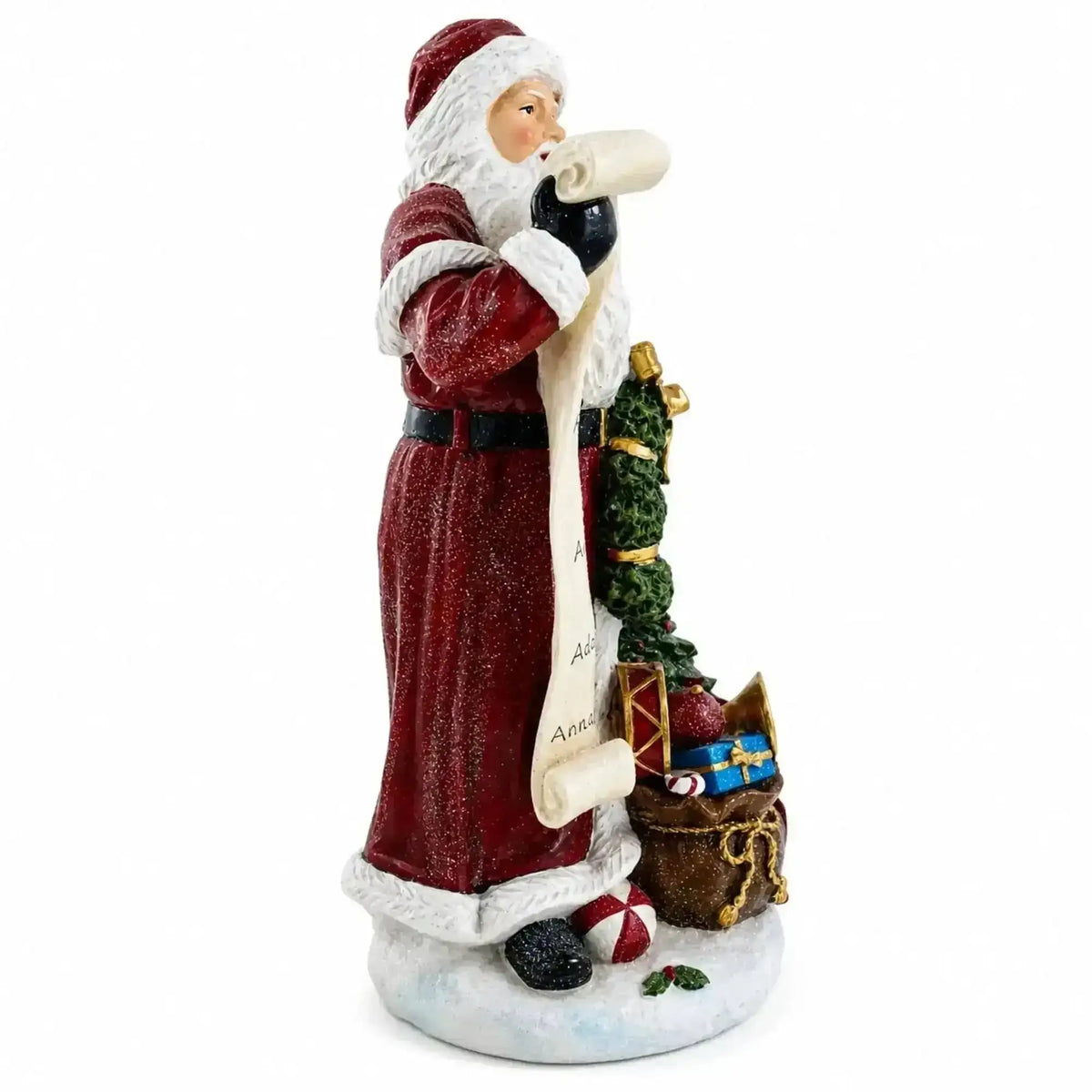 Santa Reading Christmas Gift List Figurine - Winter Holiday Decor 11.5 Inches Cartsfy Inc.
