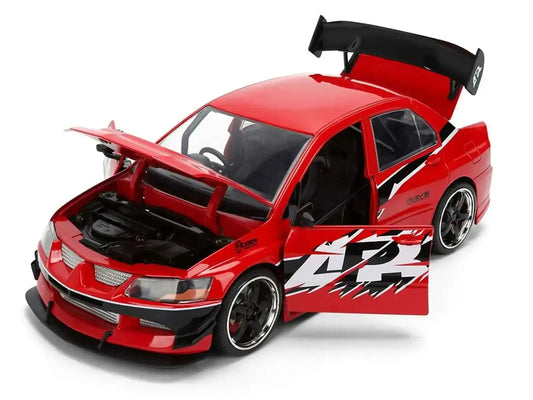 Sean's Mitsubishi Lancer Evolution IX RHD (Right Hand Drive) Red with Graphics "The Fast and the Furious: Tokyo Drift" (2006) Movie "Fast & Furious 25 Years" Series 1/24 Diecast Model Car by Jada Miniature Motors Default Title Default Title-
