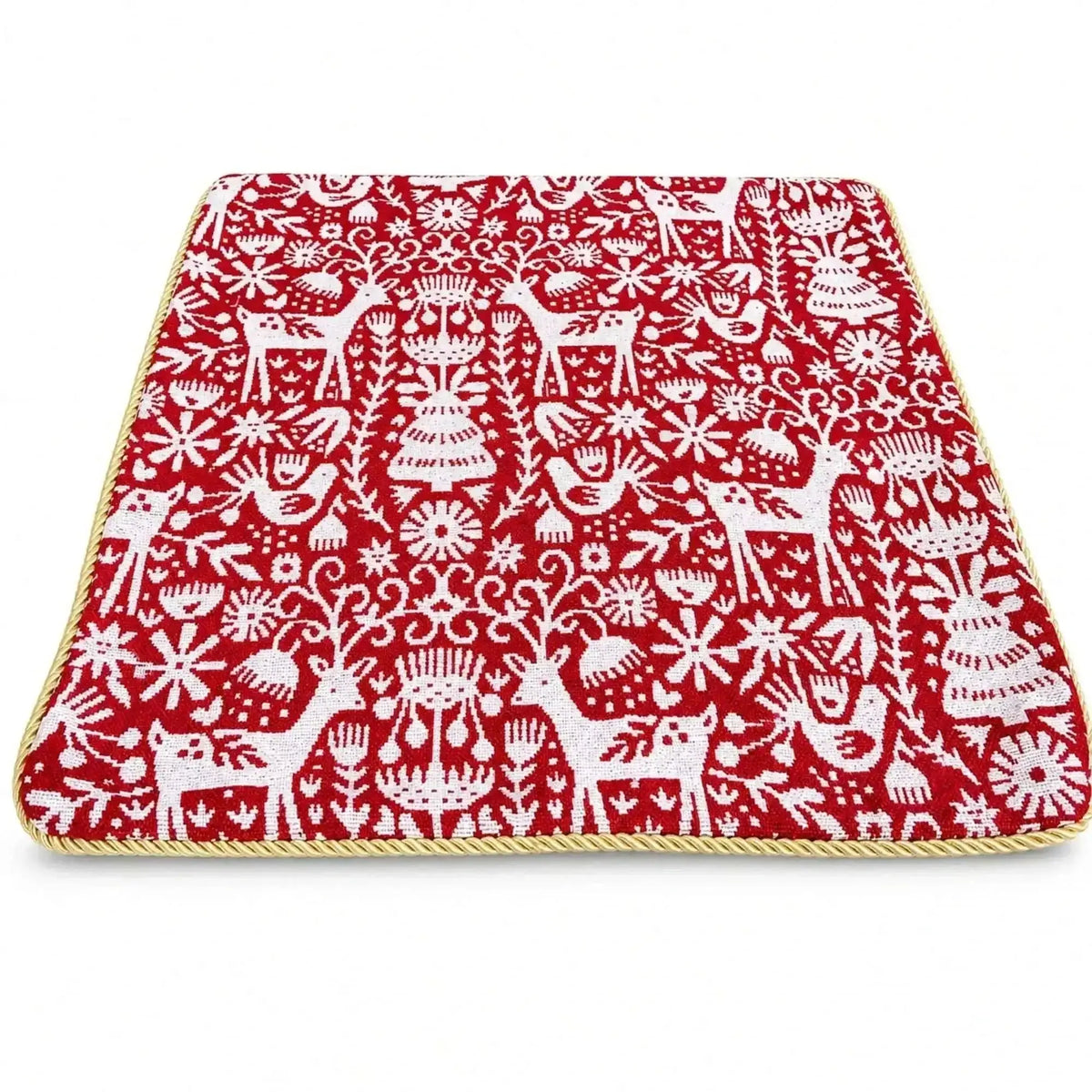 Set of 2 White Deer in the Woods Christmas Throw Cushion Pillow Covers Cartsfy Inc.