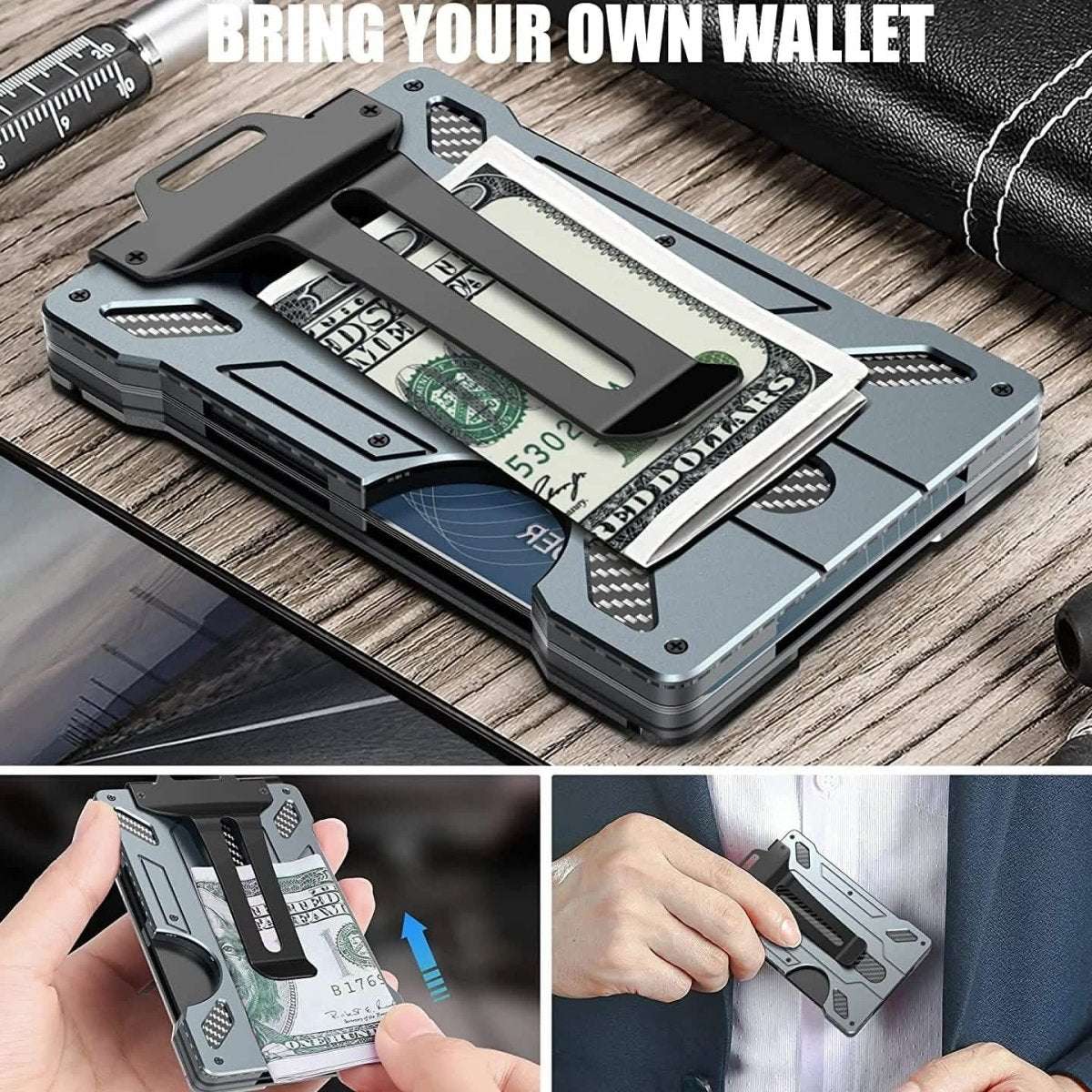 Slim Aluminum Metal Money Wallet Cartsfy Inc.