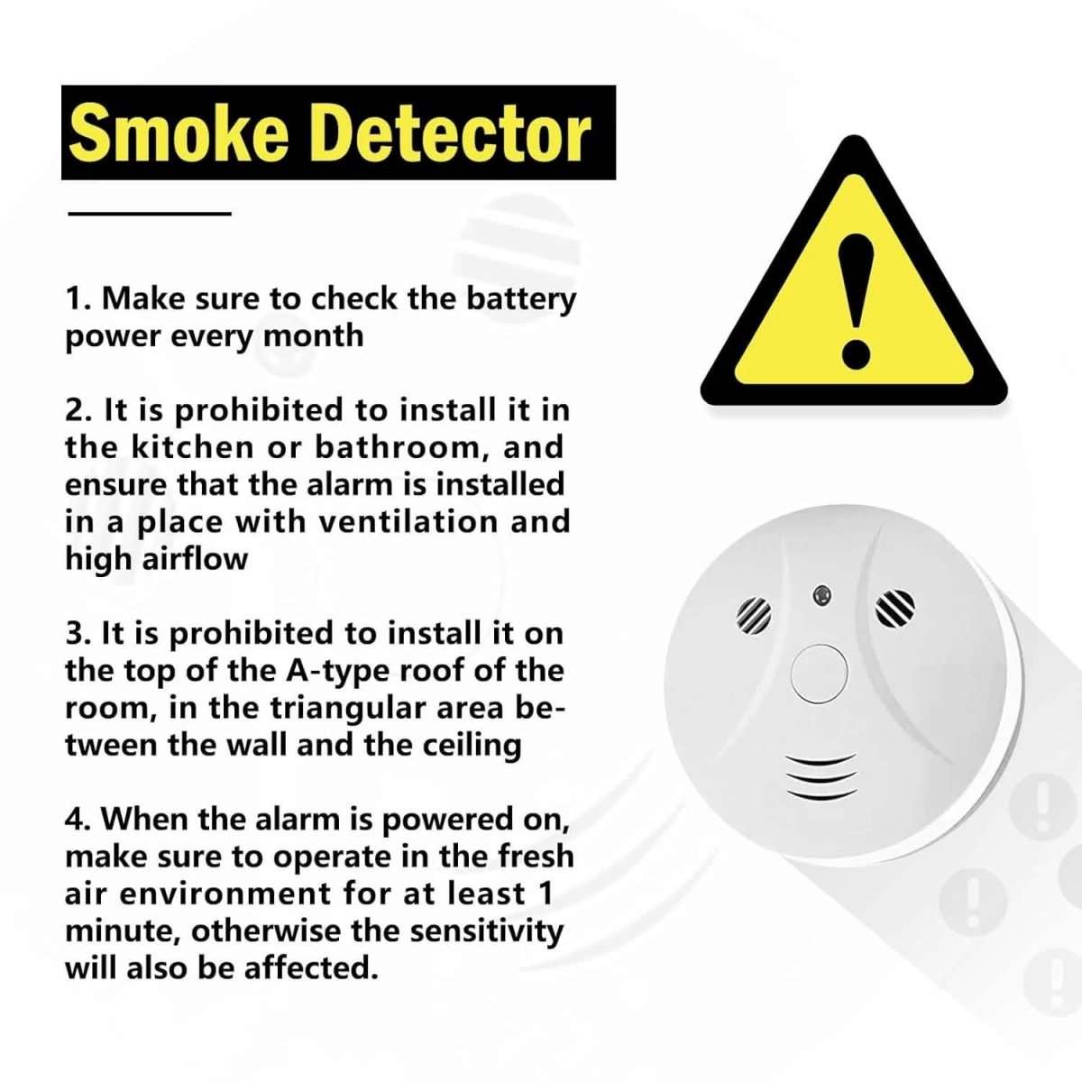Smoke and Fire Detector Alarm – Portable Photoelectric Fire Alarm with Silence Button Cartsfy Inc.