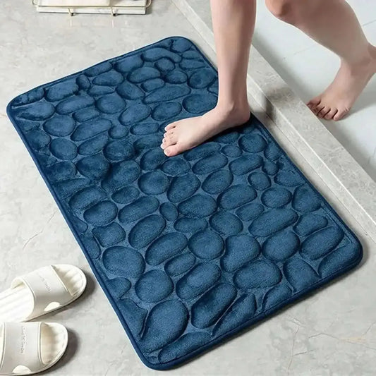 Soft Memory Foam Non Slip Cobblestone Embossing Bath Mat DailySale Navy / S Navy / L Apple Green / S Navy / S-Navy / L-Apple Green / S-Apple Green / L-Camel / S-Camel / L-Black / S-Black / L-Blue / S-Blue / L-Coffee / S-Coffee / L-Gray / S-Gray / L-Khaki / S-Khaki / L-Pink / S-Pink / L-