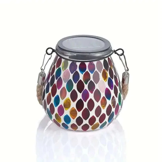 Solar Outdoor Mosaic Lantern DailySale Red Blue Red-Blue-