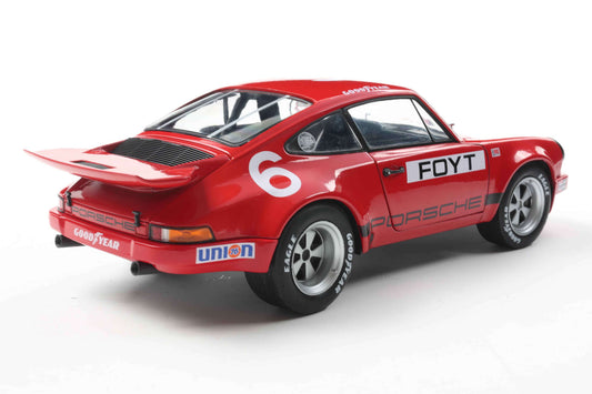 Solido 1974 Porsche 911 RS 3.0L #6 IROC Daytona Red Foyt 1:18 Cartsfy Inc.