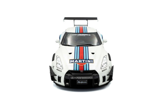 Solido 2024 Nissan GT-R (R35) W/ Liberty Walk Body Kit 2.0 Martini White 1:18 - Cartsfy Inc.