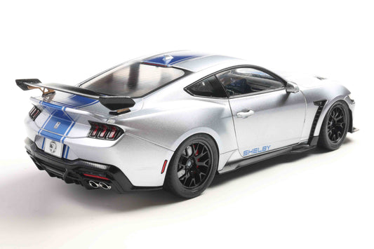 Solido 2025 Ford Shelby Mustang Super Snake Grey with Blue Stripes 1:18 Cartsfy Inc.