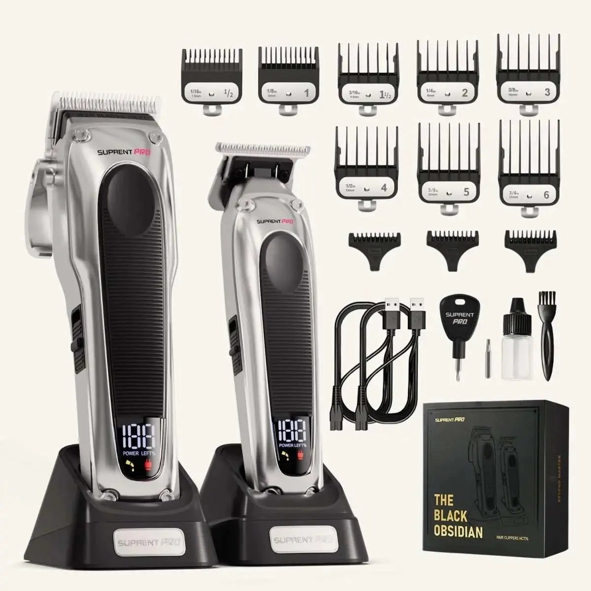 The Black Obsidian Professional Clipper and Trimmer Set - HC776SX SUPRENT US Default Title Default Title-