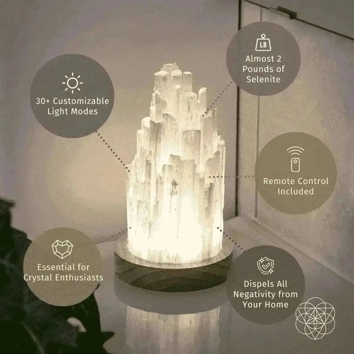 The Cleanse-All Selenite Lamp - 2 Pounds of Healing Power Cartsfy Inc.