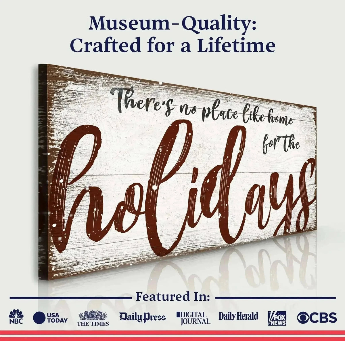 There's No Place Like Home for The Holidays Christmas Sign Cartsfy Inc.