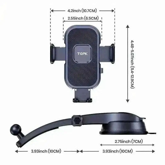 TOPK D38C Car Phone Holder – Adjustable Dashboard Mount Cartsfy Inc.