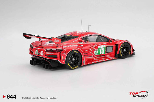 Topspeed Chevrolet Corvette C8 Z06 GT3.R #13 AWA Racing 2025 IMSA Le Mans 24hrs Red 1:18 Cartsfy Inc.