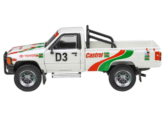Toyota Hilux Pickup Truck #D3 "Castrol" White with Graphics "Rustenburg 400 Rally" (1995) 1/64 Diecast Model Car by Paragon Models Cartsfy Inc.