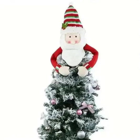 Traditional Wool Festive Christmas Tree Top Star and Snowman Decoration