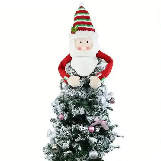 Traditional Wool Festive Christmas Tree Top Star and Snowman Decoration DailySale A B C A-B-C-