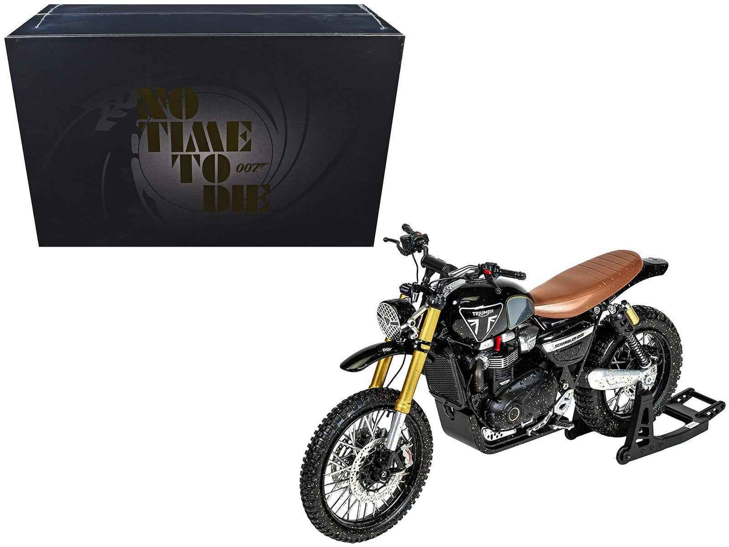 Triumph Scrambler 1200 XE Motorcycle Black (Dirty Version) James Bond 007 "No Time to Die" (2021) Movie Diecast Model Car by Corgi Miniature Motors Default Title Default Title-