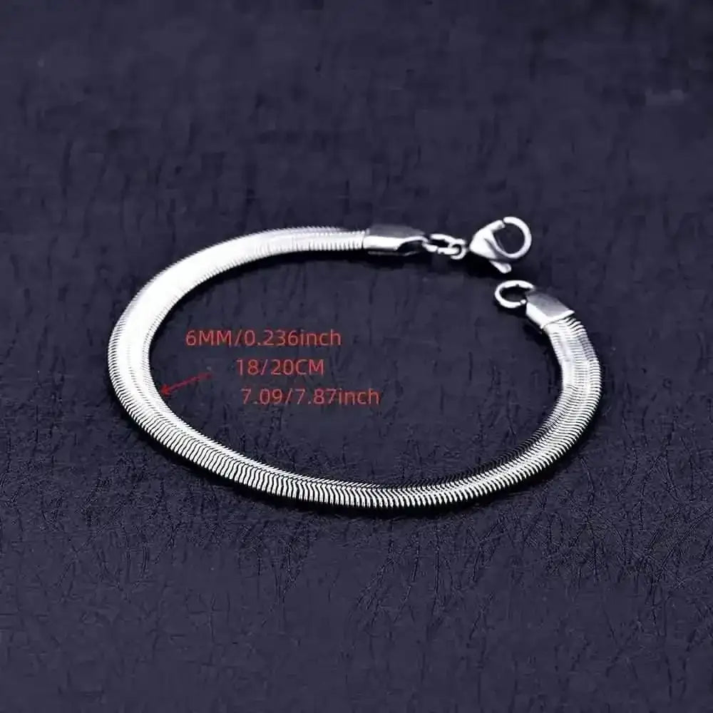 Unisex Stainless Steel Snake Chain Bracelet DailySale Default Title Default Title-