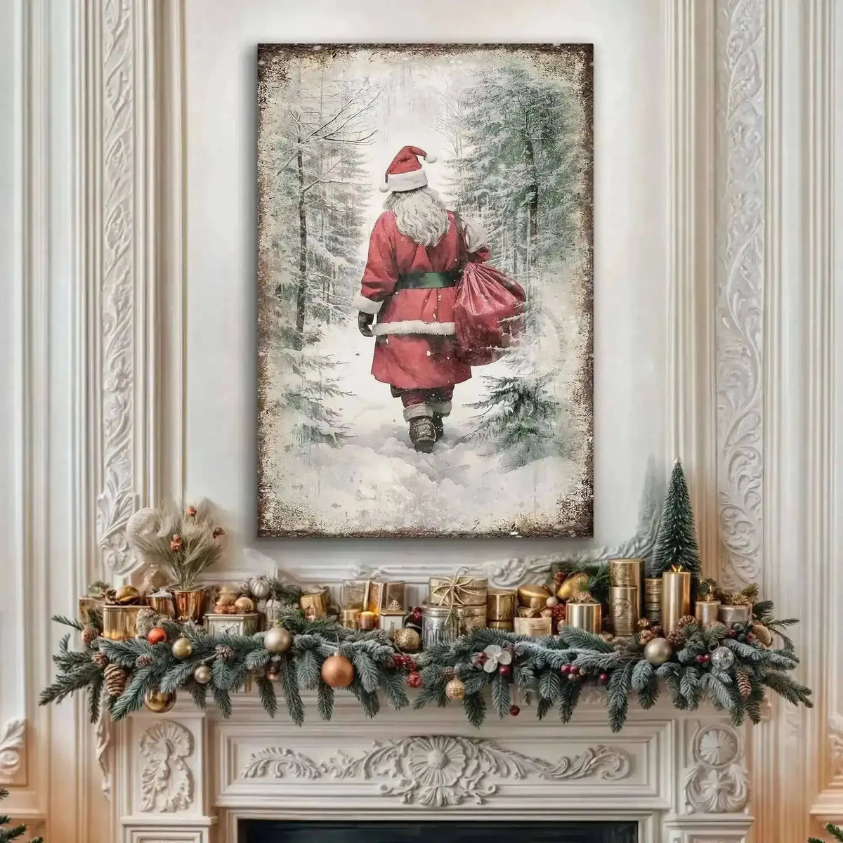 Vintage Christmas Santa Claus Wall Art V Cartsfy Inc.