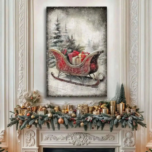 Vintage Christmas Sleigh Sled Wall Art VI Cartsfy Inc.