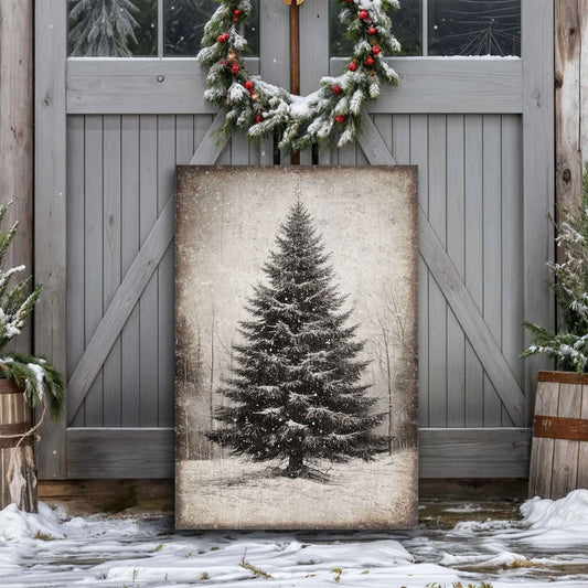 Vintage Christmas Tree Wall Art III Tailored Canvases 18x12 inch Medium Premium Gallery Wrapped 24x16 inch Large Premium Gallery Wrapped 36x24 inch Extra Large Premium Gallery Wrapped 18x12 inch Medium Premium Gallery Wrapped-24x16 inch Large Premium Gallery Wrapped-36x24 inch Extra Large Premium Gallery Wrapped-
