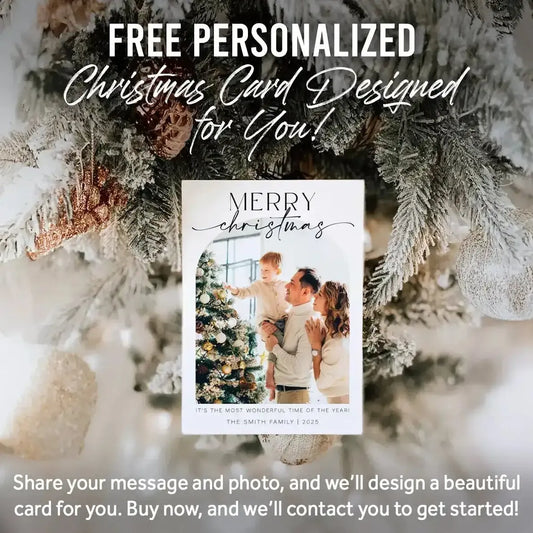 Vintage Christmas Tree Wall Art with Free Personalized Christmas Card Cartsfy Inc.