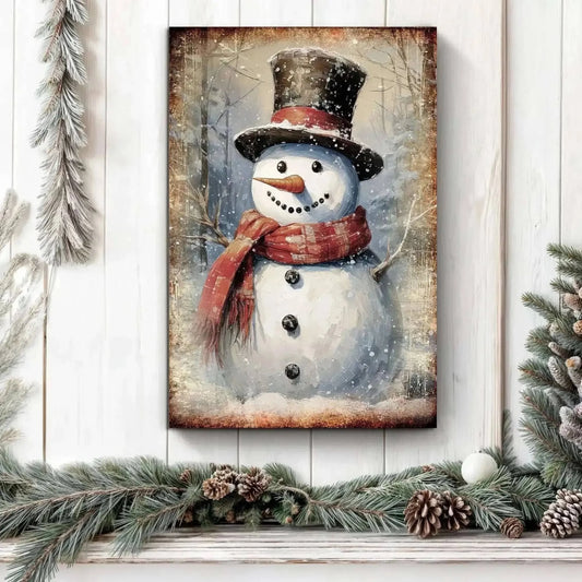 Vintage Snowman Christmas Wall Art Cartsfy Inc.