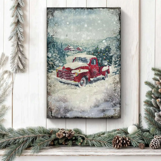 Vintage Truck With Christmas Tree Wall Art II Cartsfy Inc.