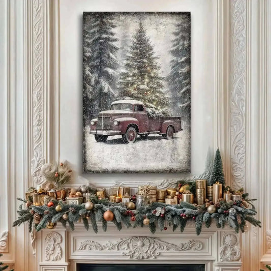 Vintage Truck With Christmas Tree Wall Art III Cartsfy Inc.