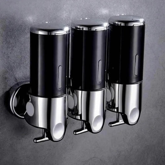 Wall Mounted Bathroom Shower Pump Dispenser DailySale Black / 2 Chamber Black / 3 Chamber Gold / 2 Chamber Black / 2 Chamber-Black / 3 Chamber-Gold / 2 Chamber-Gold / 3 Chamber-Silver / 2 Chamber-Silver / 3 Chamber-White / 2 Chamber-White / 3 Chamber-