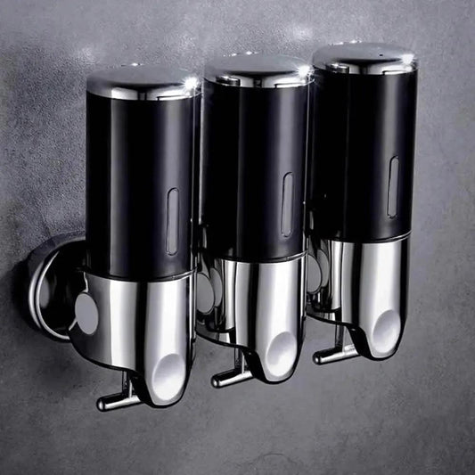 Wall Mounted Bathroom Shower Pump Dispenser DailySale Black / 2 Chamber Black / 3 Chamber Gold / 2 Chamber Black / 2 Chamber-Black / 3 Chamber-Gold / 2 Chamber-Gold / 3 Chamber-Silver / 2 Chamber-Silver / 3 Chamber-White / 2 Chamber-White / 3 Chamber-