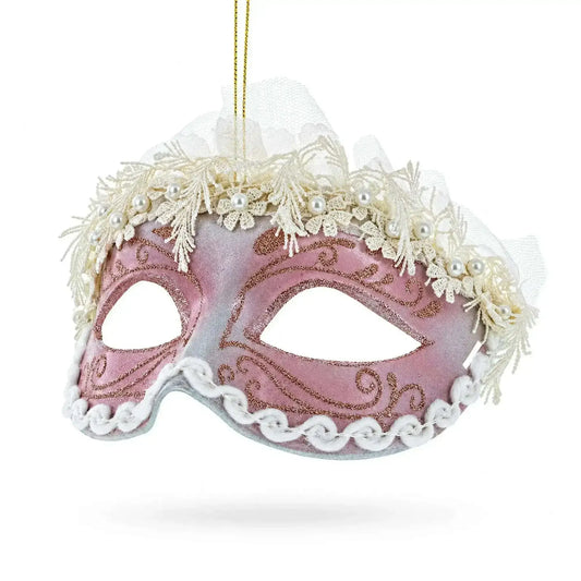 Whimsical Carnival Mask Glass Christmas Ornament BestPysanky Default Title Default Title-