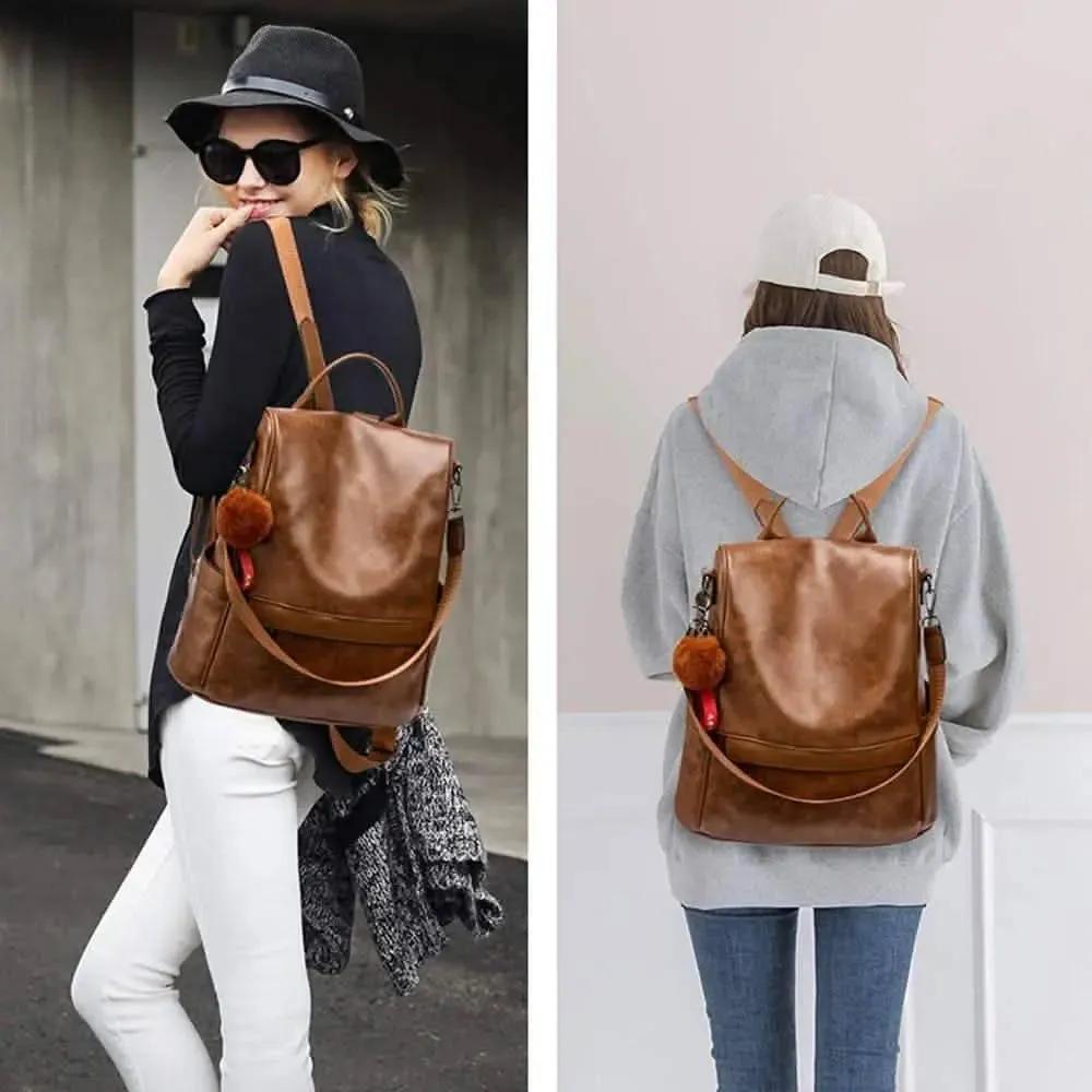 Women Backpack Purse PU Leather Anti-theft Casual Shoulder Bag DailySale M / Black M / Brown M / Tan M / Black-M / Brown-M / Tan-L / Black-L / Brown-L / Tan-