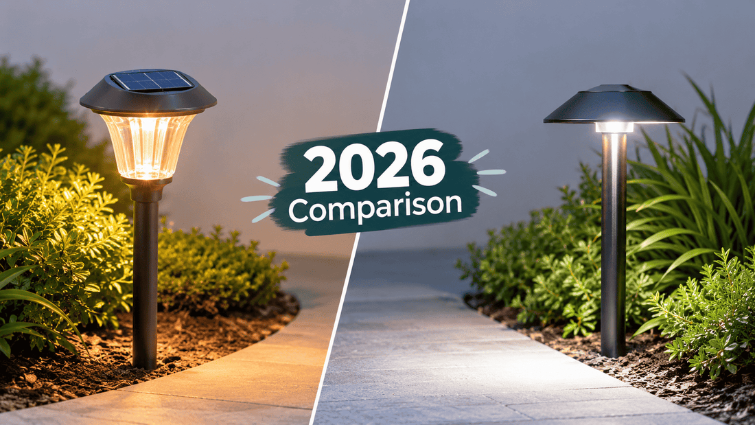Comparison of solar landscape lights vs low voltage lighting.