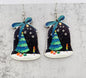 Adorable Vintage Wood Christmas Earrings