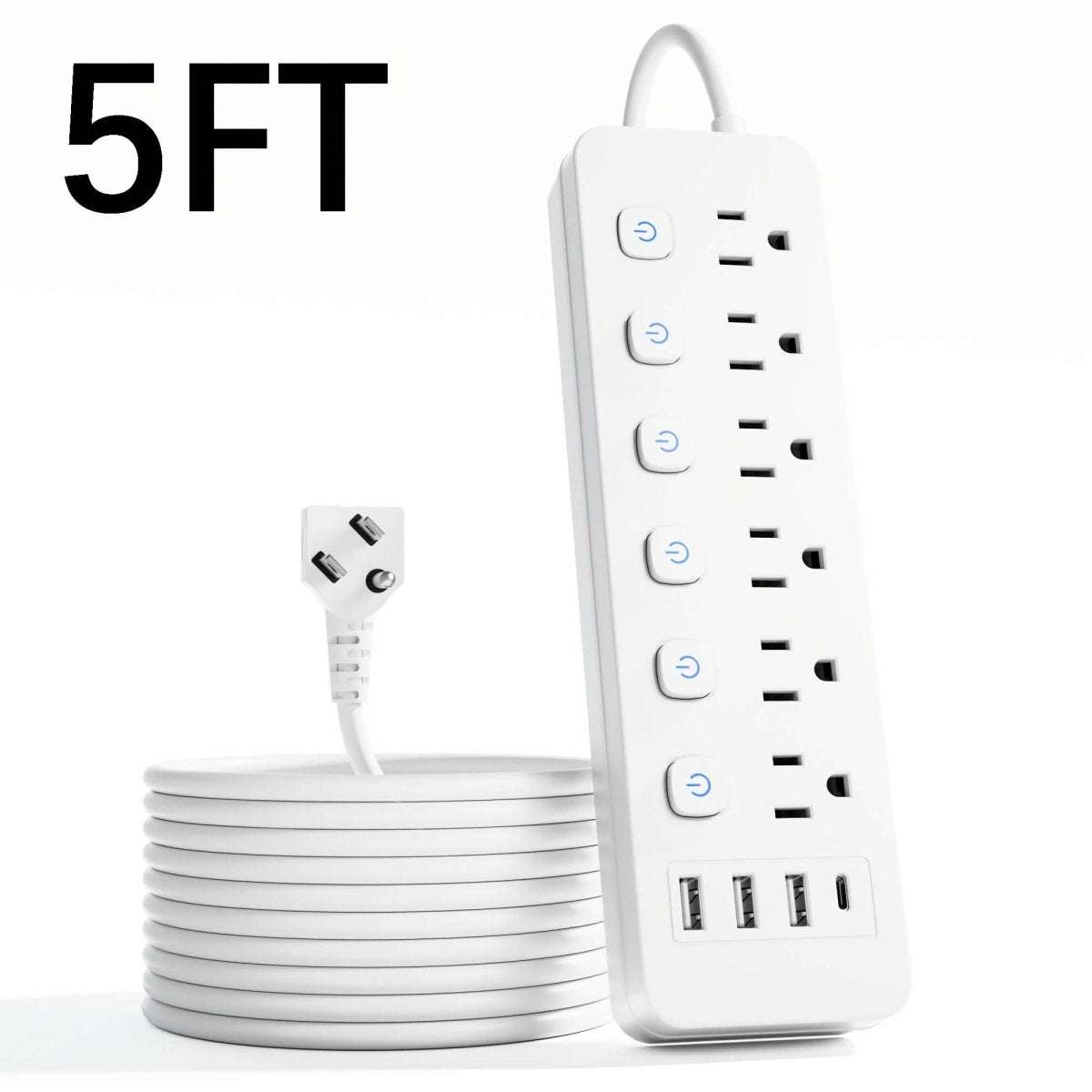 10-in-1 Multi-Outlet Power Strip – 6 AC, 3 USB-A, 1 Type-C Cartsfy Inc.