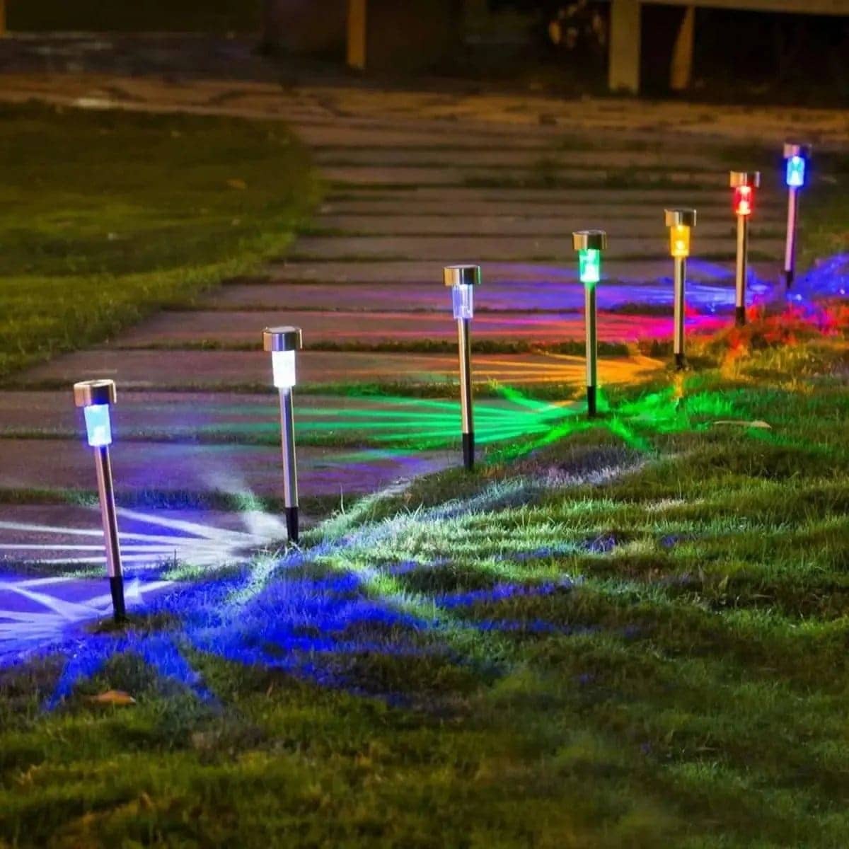 10-Pack: Outdoor Solar Landscape Lawn Light DailySale Multicolor White Warm White Multicolor-White-Warm White-