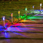 Outdoor solar landscape lawn lights with multicolor LED bulbs and stainless spikes