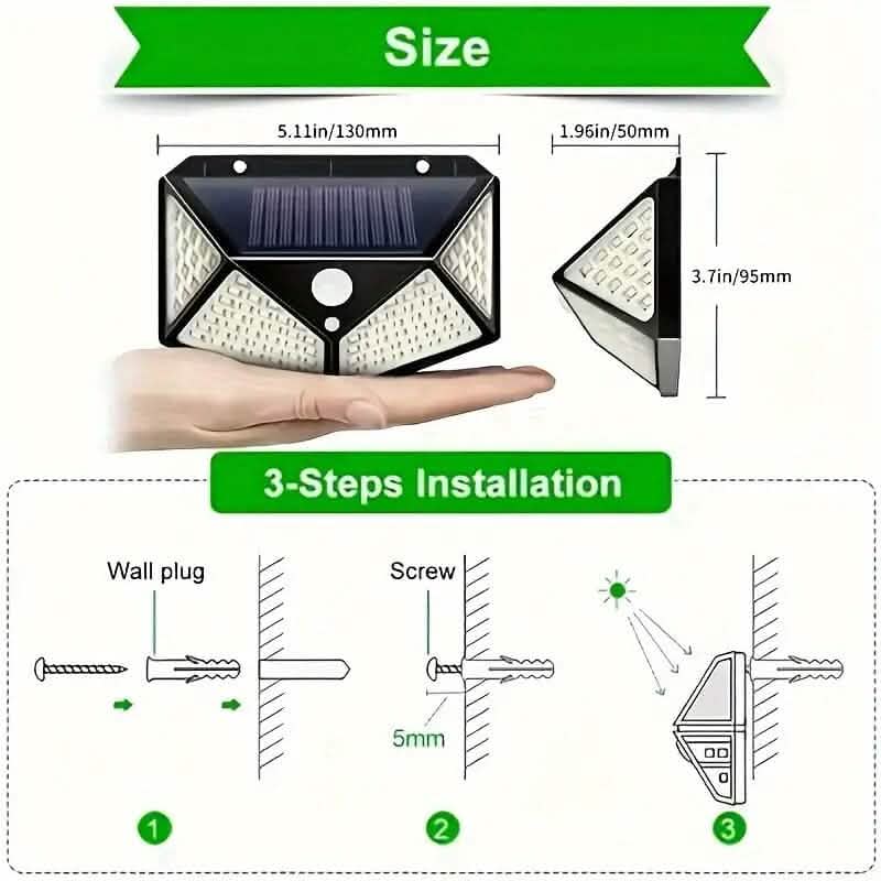 100-LED Solar Rechargeable Outdoor Light Cartsfy Inc.
