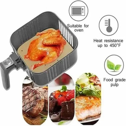 100-Piece: Air Fryer Parchment Paper DailySale Brown / Round Brown / Square White / Round Brown / Round-Brown / Square-White / Round-White / Square-