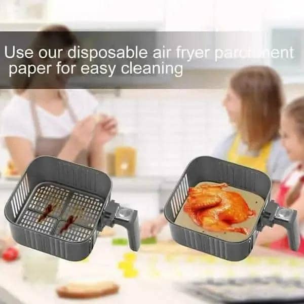 100-Piece: Air Fryer Parchment Paper DailySale Brown / Round Brown / Square White / Round Brown / Round-Brown / Square-White / Round-White / Square-