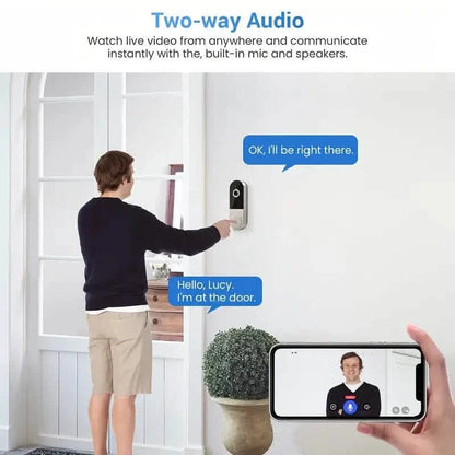 1080P HD Smart Doorbell Camera with AI Detection & Night Vision - Cartsfy Inc.