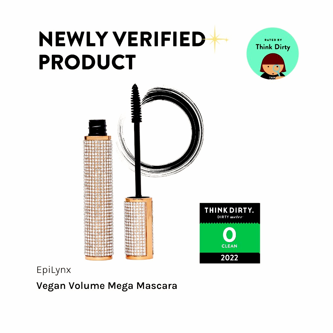 Vegan volume mascara with diamond case and applicator wand, two tubes