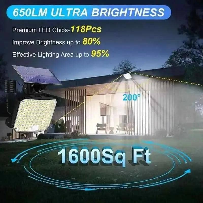 118 LED Solar Motion Sensor Flood Lights with Remote Control DailySale 1-Piece 2-Piece 1-Piece-2-Piece-