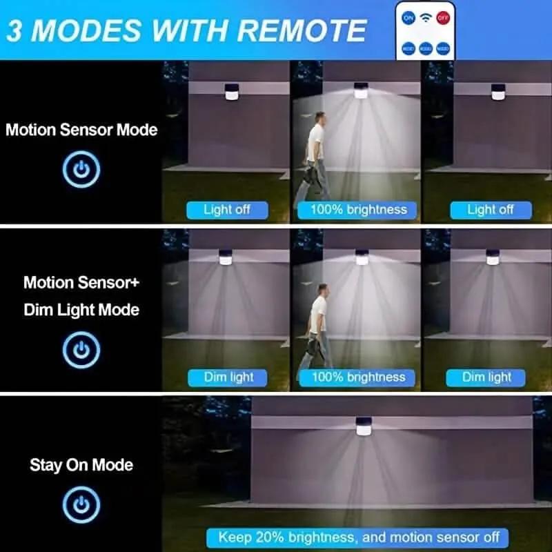 118 LED Solar Motion Sensor Flood Lights with Remote Control Cartsfy Inc.