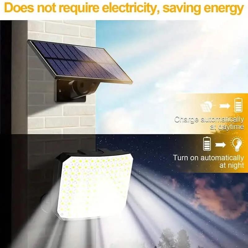 118 LED Solar Motion Sensor Flood Lights with Remote Control Cartsfy Inc.